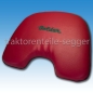 Preview: Sitzkissen Holder rot/grün Nierenform mit Stick